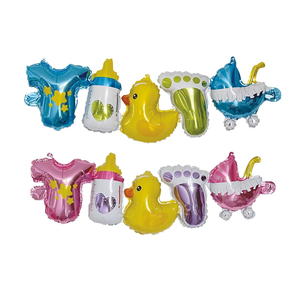 Baby Shower Foil Garland Decor (2 Pcs) – Shiny Party Banner Decoration for Baby Shower Celebration