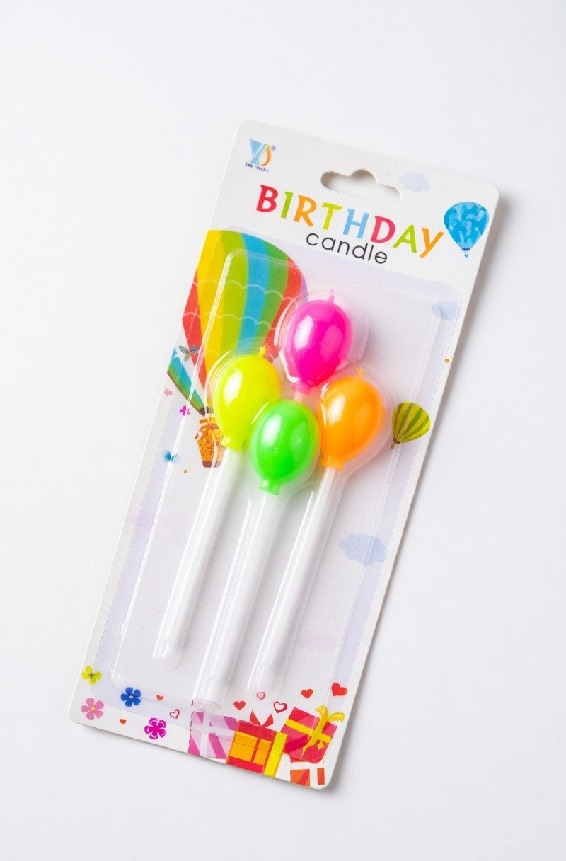 Color Pop Balloon Shape Birthday Candles Set for Cake Decoration, Kids Party, Baby Shower & Celebration Dessert Decor — view 1